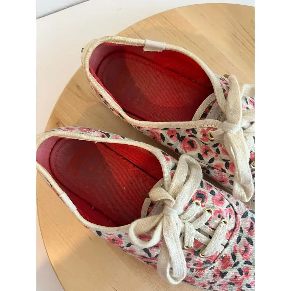 Keds x Kate Spade Floral Print Cotton Canvas Low Top Lace Up Sneakers Size 6.5